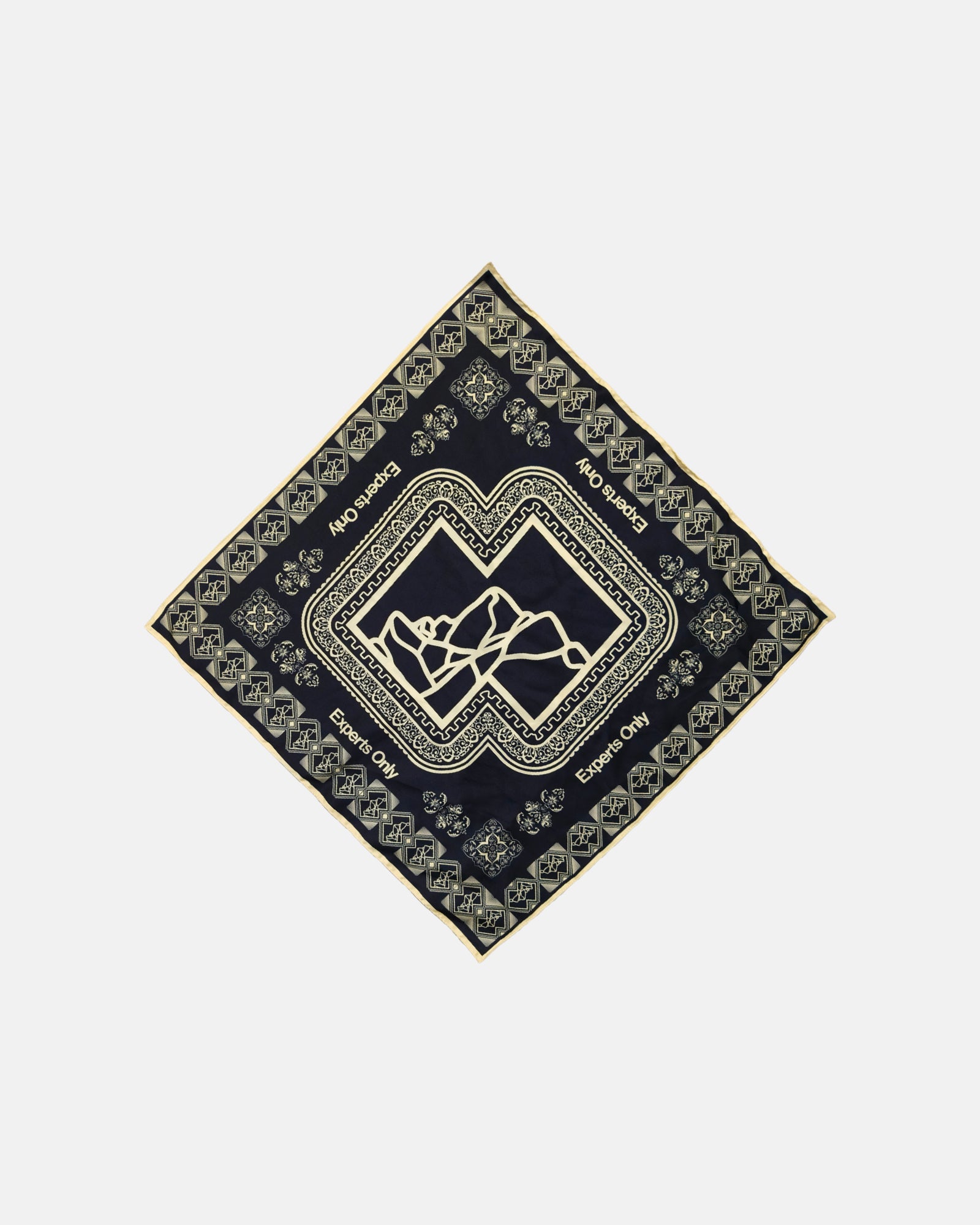 〈BREATH/ブレス〉BLACK CARD SILK SCARF 完売品 Experts Only Silk Scarf (Black) - John Summit